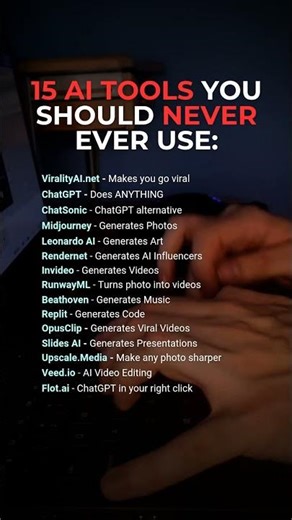 🚨 15 AI TOOLS YOU SHOULD NEVER EVER USE: