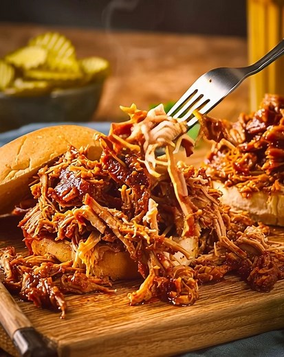 Slow Cooker Texas Pulled Jackfruit 🍽️🌶️ Dive into these mouthwatering pulled jackfruit delights that bring a taste of Texas straight to your table! 🌮✨ Ingredients: - 2 cans young green jackfruit in brine, drained and rinsed - 1 large onion, sliced - 1 cup vegetable broth - 1 tablespoon smoked paprika - 1 tablespoon cumin - 1 teaspoon garlic powder - 1 teaspoon onion powder - 1 teaspoon cayenne pepper (adjust for heat) - 1 cup barbecue sauce (homemade or store-bought) - Salt and pepper to tast