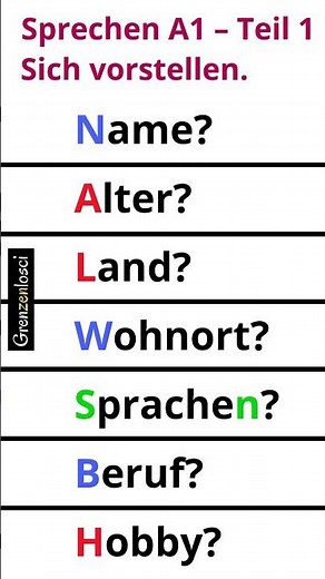 Speaking A1 Part 1 - Goethe Certificate