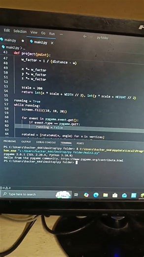 3d cube graphics with python