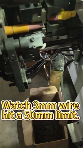 50mm Extreme Diameter Test: 3mm Wire Ring Making & Butt Welding Machine#automaticwelding