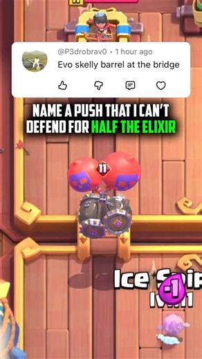 Evo Skeleton Barrel vs 1 elixir 💚