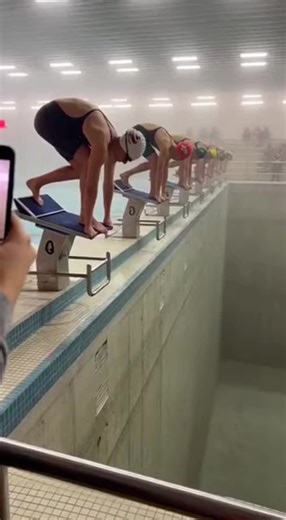 Diving into 70 feet deep empty pool 2 #swimming #pool #diving #foryoupage #fyp