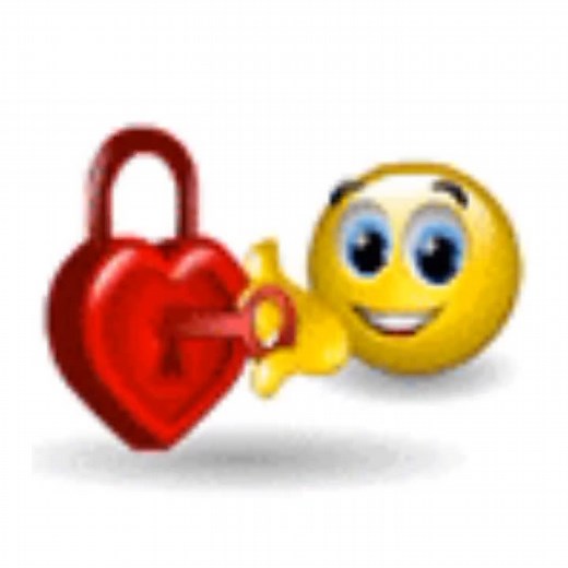 Smiley Face Emoji with Heart Lock: A Charming Animation
