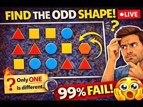 🔺 Find the ODD Shape! | LIVE Brain Teaser (Can You Spot It? 😱)