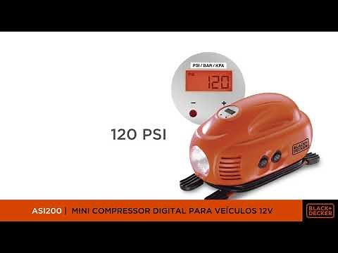 BLACK+DECKER - Mini Compressor Digital para Veículos - ASI200