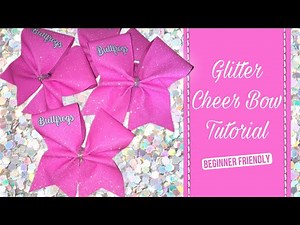 How To Make A Glitter Cheer Bow With Text| Cheer Bow Tutorial