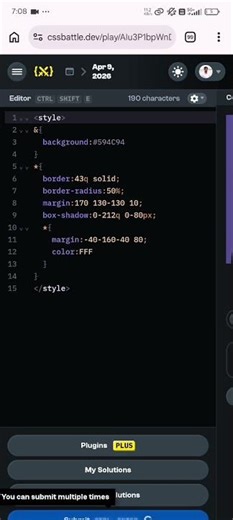CSS Battles Daily Target 9th April 2026 Solution | 144 chars | CSS Challenges #cssbattles #css
