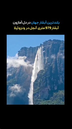‎علمـــی۰ تکنولــــوژی‎ on Instagram‎: "اینجا درست تو قلب آمازون🤩🌳آبشار آنجل بلندترین آبشار جهان با ارتفاع ۹۷۹ متر در دل جنگل‌های آمازون در کشور #ونزوئلا قرار داره✨️. دیدن آبشار آنجل از نزدیک آرزوی خیلیاست که البته رسیدن بهش‌ بخاطر دور بودن و شرایط کشور ونزوئلا سخته و تنها تورهای اندکی با هلیکوپتر و قایق بهش انجام میشه🚁⚠️ آرزو می‌کنم که روزی خودتو جلوی این آبشار ببینی و بهترین عکس پروفایل ممکن تو دنیارو از خودت و این آبشار بگیری😍📸 #آبشار #کاراکاس #آمازون #توریستی_گردشگری"‎