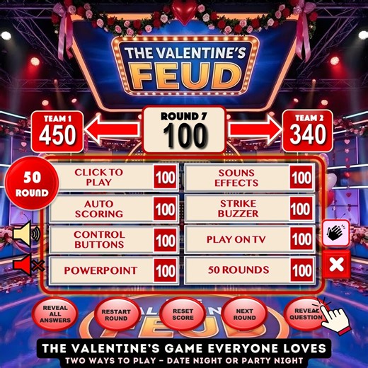 Valentines Game Friendly Feud Powerpoint Template, Valentine & Galentines Party Games for Adults - Etsy