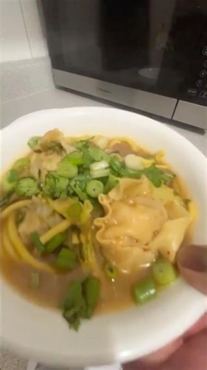 Warm & Cozy Wonton Soup with Egg Noodles and Veggies
