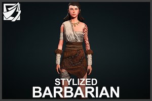 Stylized Barbarian Female 3D Character by Rallba