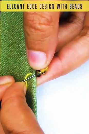 ELEGANT EDGE DESIGN WITH BEADS – SEWING TUTORIAL FOR BEGINNERS #sewinghack