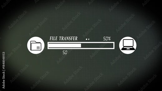 File Transformation Concept – Digital Format Conversion and Data Processing Animation File moving from folder to laptop footage optimized for modern data workflow visuals