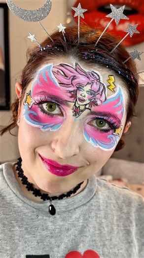 80’s JEM Face Paint Tutorial #facepainting #tutorial #shorts #80s #art #fyp #explore #trending