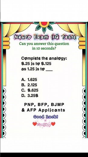 IQ TEST REVIEWER FOR WRITTEN NEURO-PSYCHIATRIC EXAM - PNP, BFP, BJMP AND AFP APPLICANTS #shorts