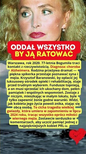Bogumiła Wander mąż Oddał wszystko by ją ratować