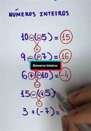 Números Inteiros #matematica #matematicabasica #estudar #aprender | Mathematics