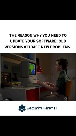 The reason why you need to update your software: old versions attract new problems. 🧩 Stay ahead of cyber threats by keeping your systems updated and secure. 🔒 For more useful tips, visit https://securityfirstit.com/outreach #CyberSecurity #SoftwareUpdates #CyberSecurityAwarenessMonth #DataProtection #SmallBusinessOwners #BusinessTips #BusinessOwner #ITSecurity #StaySecure #SecurityFirst #CyberDefense | Security First I.T.