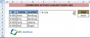 Membuat Combo Box 2 Kolom Tanpa VBA Dalam Excel