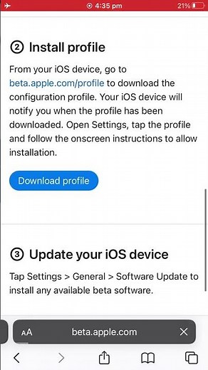 How to download a Apple Beta Profile