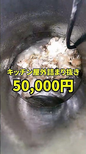 【詰まり抜き】でかいの出た！戸建て屋外油の塊を排水管高圧洗浄@奈良県生駒市#shorts [排水溝掃除]