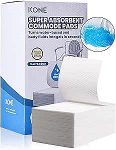 KONE 120 Count Super Absorbent Commode Pads, Disposable Toilet Pads for Adults Toilet Chair, Portable Potty, Commode Liners, Make Caregiving Easier