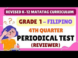 QUARTER 4 PERIODICAL TEST REVIEWER : GRADE 1 - FILIPINO (Revised K-12 Matatag Curriculum)