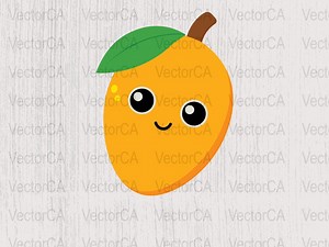 Kawaii Mango SVG Vector Cutting Files, Silhouette Cameo,scanncut, Cricut Compatible, Commercial Use Instant Download, Digital Product, Fruit - Etsy