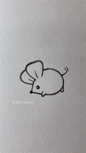 Drucee Art | How to Draw Cute Things on Instagram: "Cute Things to Draw When Bored - day 166 . . How to Draw Cute Mouse . . #cute #draw #cutethings #drawing #easy #sketch #tutorial #art #artist #artidea #artistofinstagram #howtodraw #mouse #beginner #kawaii #fyp #druceeart"