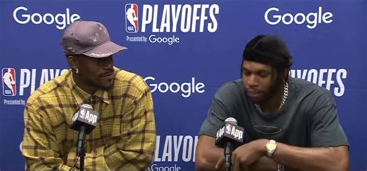 Buddy Hield: “I’m Batman today. I saved the day. He’s still Robin.” Jimmy Butler: “I’m still Robin, yes. And Steph is still Batman. And Butter is still who he is. But he had a good game, man. Except for that stupid thing you did at the beginning of the game when you had on the wrong shorts.” 🤣 | 95.7 The Game