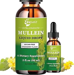 Extra Strength 2,000mg Mullein Drops for Lungs, Mullein Leaf Extract Supplement, Alcohol Free, High Absorption, Powerful and Natural Vegan Mullein Liquid Drops for Lung Cleanse, Immune Support