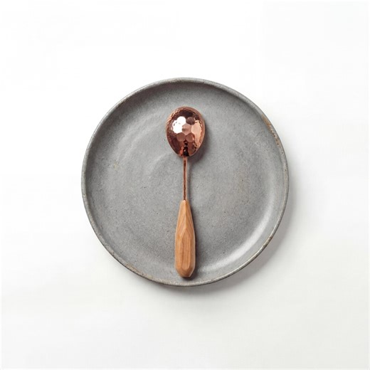 Hand-forged Red Copper Serving Spoon, Maple Wood Handle, Hand-hammered Charcuterie Utensil - Etsy