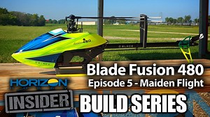 Horizon Insider Build Series: Blade Fusion 480 - Maiden Flight The Blade RC Fusion 480 takes flight! In this Horizon Insider, Kyle takes flight with the Blade Fusion 480. James Haley again joins the series and to help talk through the first flight and dial in the gains. James also mentions a few final things to check prior to taking flight with any new helicopter. So, what are you waiting for? Start building your own Fusion 480 today: http://bit.ly/Fusion480 | Horizon Hobby