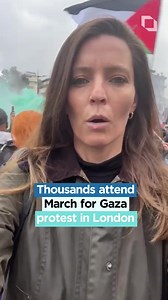 Thousands of people are at the March for Gaza protest in central London. The Metropolitan Police estimates that there were “up to 100,000” at the protest as of 2pm. | London Live