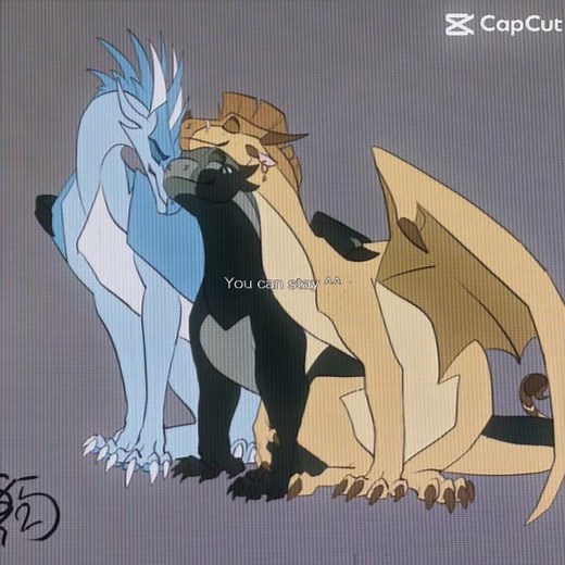 Winter, moon ,and Qibli edit 💛🩵🖤 #wingsoffire #dragon #edit #wof