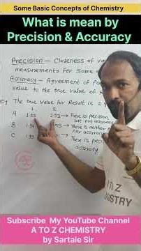 Some basic concepts of Chemistry | What is Precision & Accuracy | NEET | JEE | by Sartale Sir