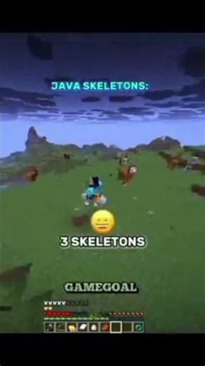 java skeleton Vs bedrock skeleton #minecraft ‪@GameGoal_30‬