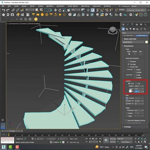 How to make Spiral Staircase|3Ds Max Tutorial