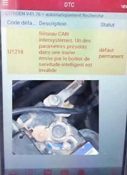 code defaut u1218 citroen