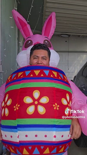 Inflatable Easter Pink Rabbit Costume Adult Size with Easter Egg Design Funny Mascot Set Unisex Colorful Party Outfit #easter #easteregg #costume #costumeideas #inflable