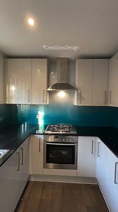 TEAL AND SILVER GRADIENT ✨ Gradient splashbacks create a gradual...