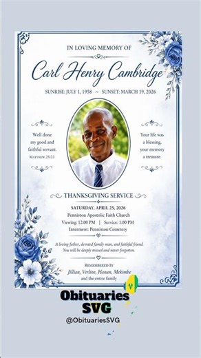 Carl H. Cambridge #obituariessvg