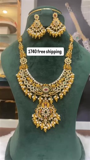 Beautiful gold look cz mini haram in best price dm or whatsapp 9642100077 | Hemajewelsofficial | Facebook