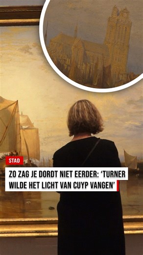 Een uniek schilderij is na 200 jaar terug in de stad dat het voorstelt. ‘Dort or Dordrecht: The Dort packet-boat from Rotterdam becalmed’ van William Turner is de parel van een nieuwe tentoonstelling in het Dordrechts Museum. Hoe de Rembrandt van Engeland in Dordrecht inspiratie haalde uit het werk van een Dordtse schilder is er nu te zien. @dordrechtsmuseum | RTV Dordrecht