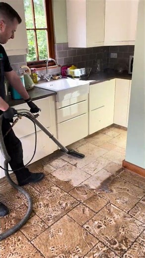Limestone Floor Cleaning #cleaning #asmr #satisfying #viral