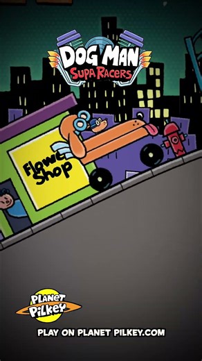 New Game on PlanetPilkey.com | Supa Racers Starring Dog Man, Cat Kid, & Sarah Hatoff | Play Now!