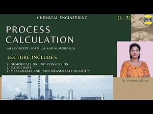 (L 2) PROCESS CALCULATION| CONVERSION OF UNIT| CHEMICAL ENGINEERING|BY VANDANA MA'AM