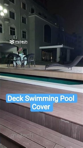 Satisfying pool deck cover transformation 🌊✨ #luxuryhome #pool #pooldeckcover