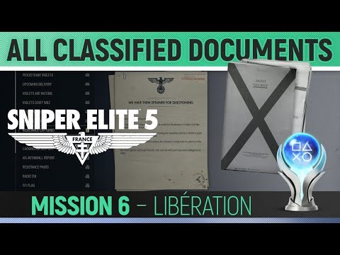Sniper Elite 5 - Mission 6 - All Classified Document Locations 🏆 Libération